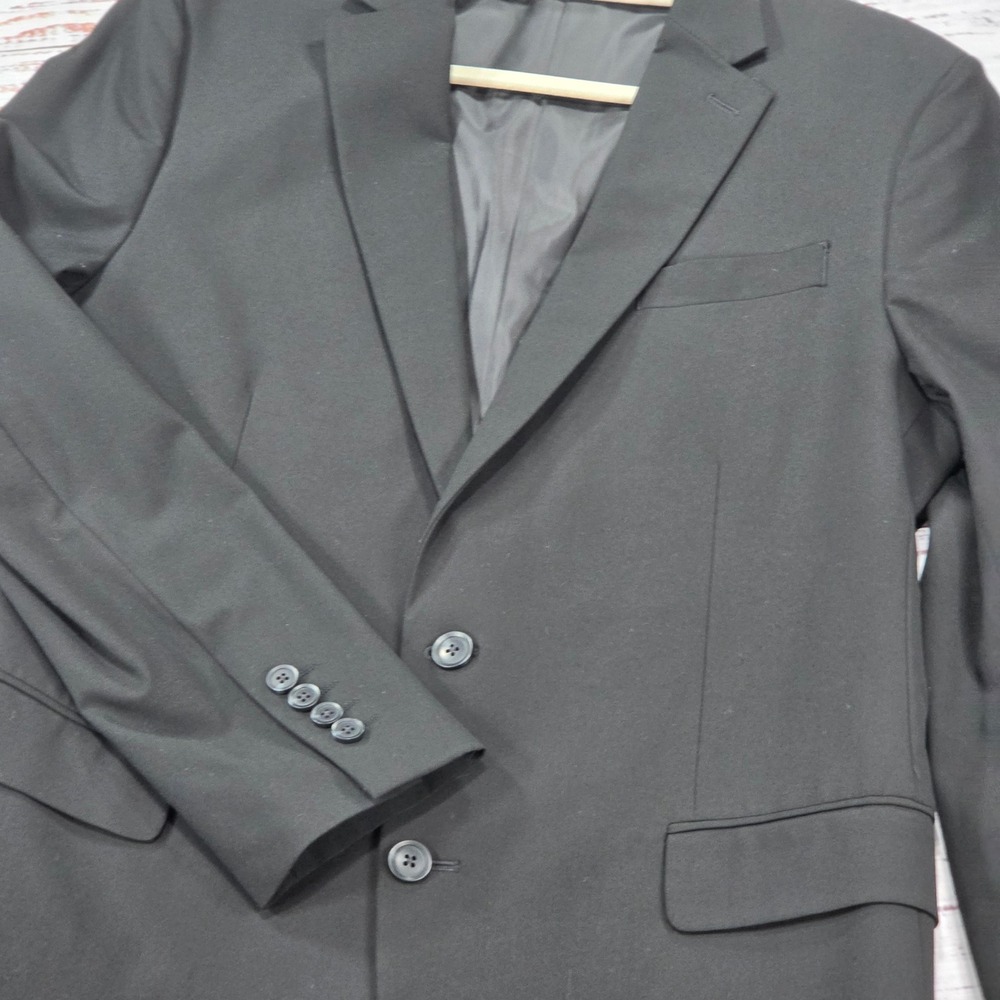 J.Ferrar Blazer Mens 42R Black Excellent Slim Fit Stretch 2 Button Sport Coat